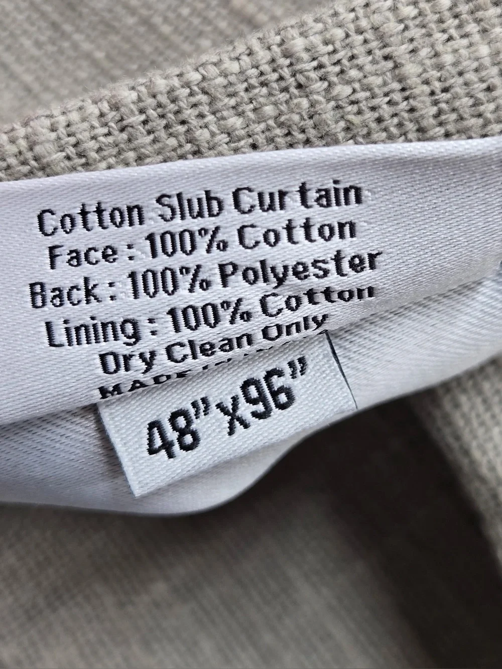 NWT QUINCE Set Of 2 48x96 Cotton Slub Blackout Curtains Grey 0775